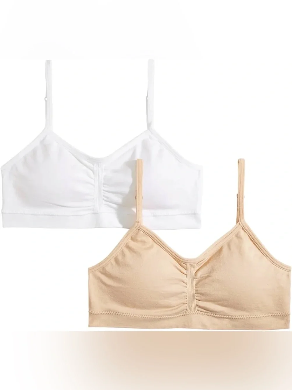 Maidenform Girls' 2-Pack Bralettes in White and Nude